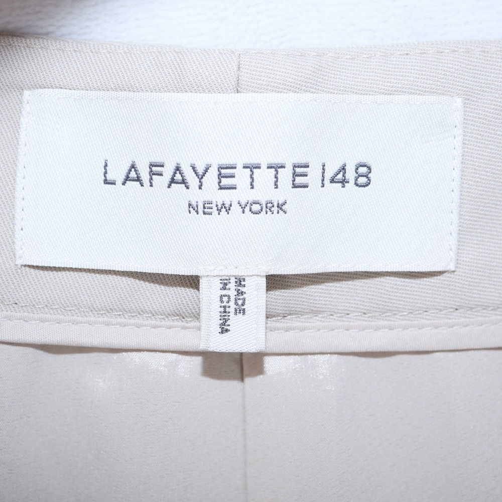 Lafayette 148 New York Beige Wool Blend Wide Leg Dress Pants Trousers Womens 12 - Picture 7 of 10